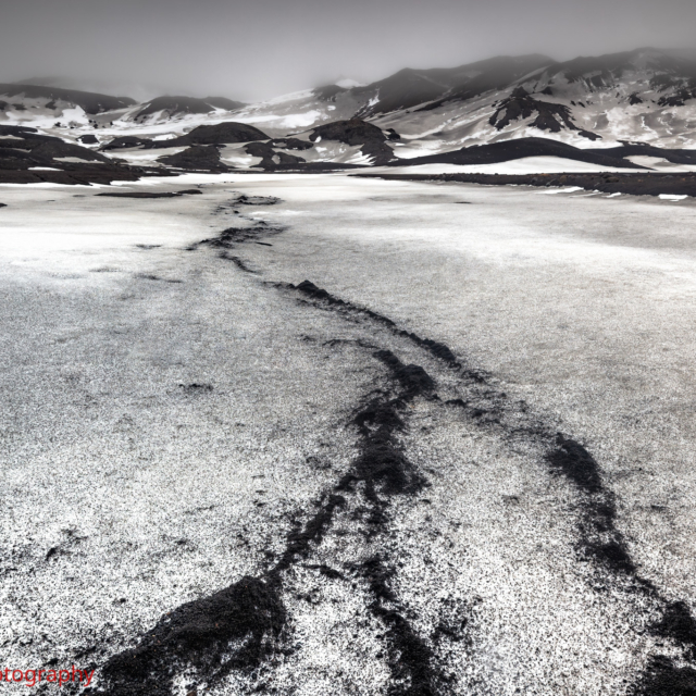 Volcanic Ash trails in the Snow · Deception Island